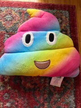 Rainbow Poo Emoji Plush Pillow/Toy- Multicolor Kids Accessory